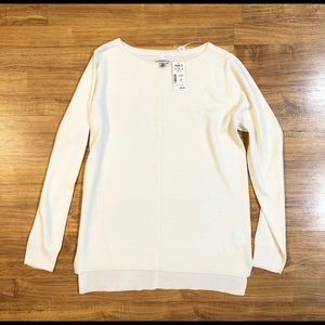*NWT* CROFT & BARROW: White Long Sleeve Sweater-S